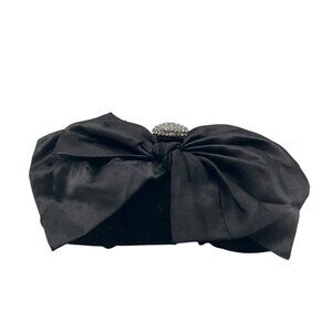 Neiman Marcus Black Velvet Bow Clutch